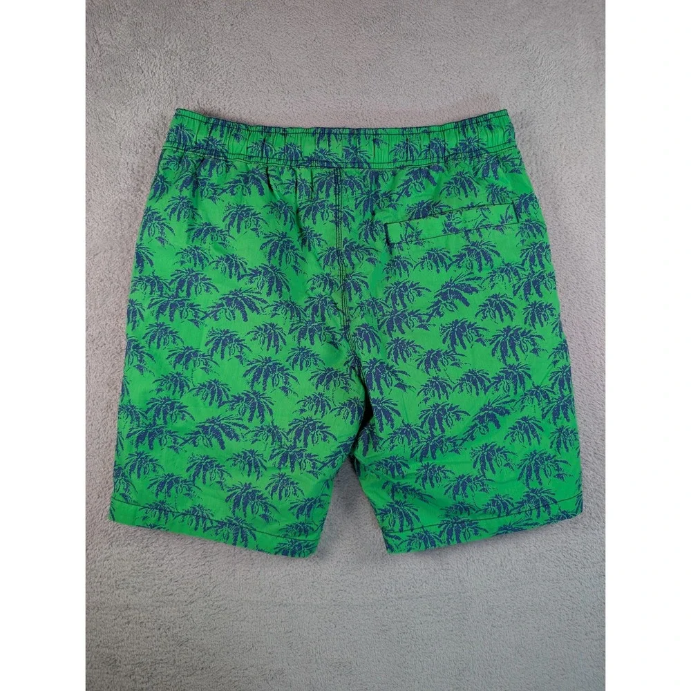 Superdry Classic Surfers Mens Swim Trunks Green Blue Palm Tree M30MO000F2 Medium